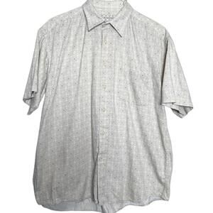 Vintage Cream Men's Short Sleeve Button-Up Shirt